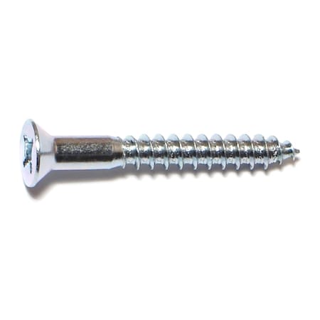 Midwest Fastener Wood Screw, #12, 1-3/4 in, Zinc Plated Steel Flat Head Phillips Drive, 100 PK 02594